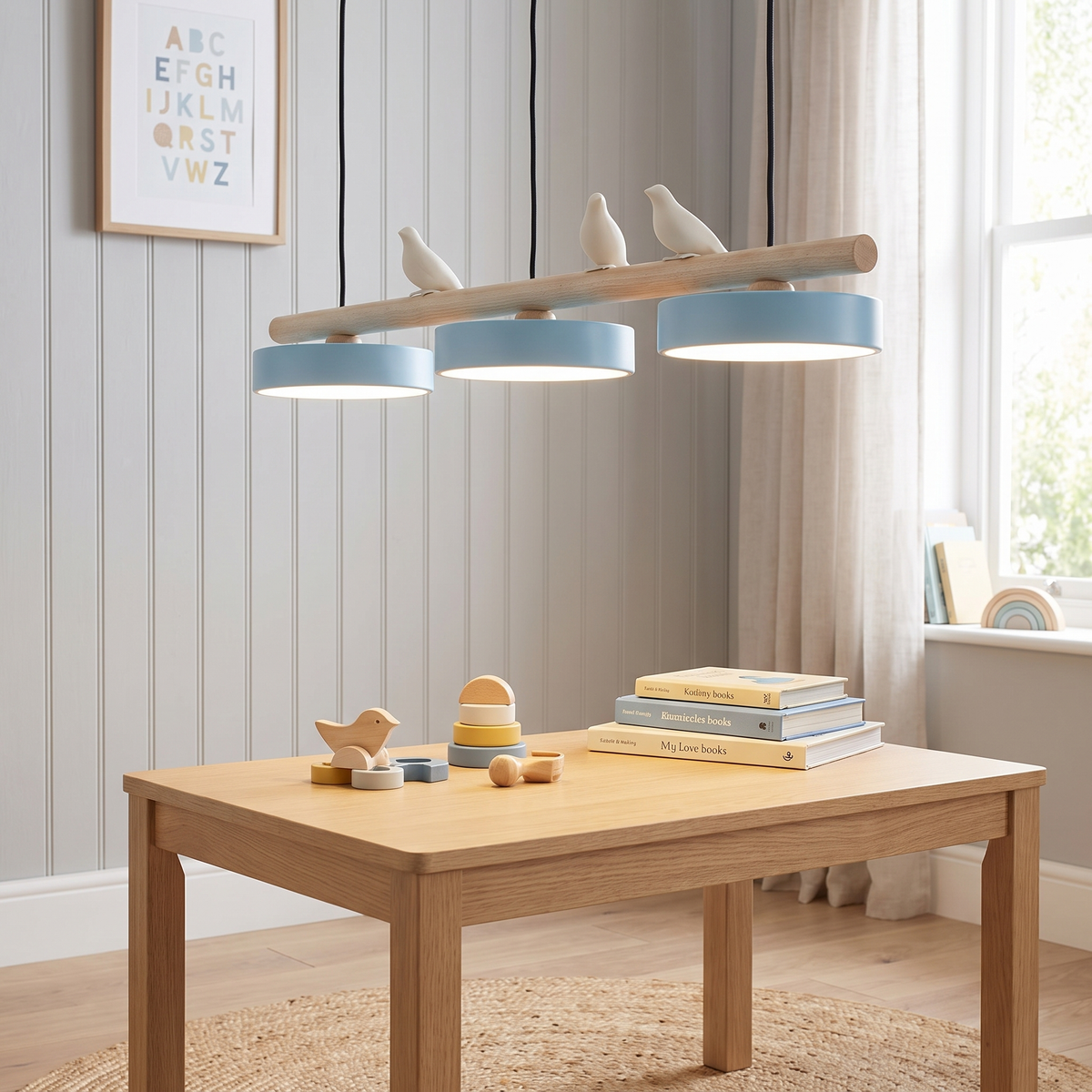 Linnet Bird Pendant Lamp, Wood, Scandinavian — product view 7