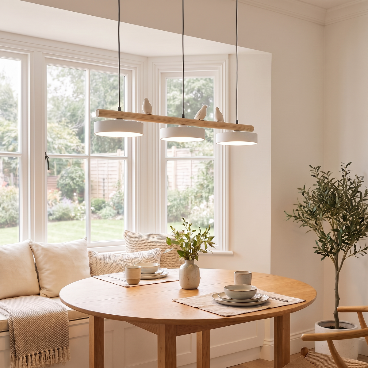 Linnet Bird Pendant Lamp, Wood, Scandinavian — product view 2