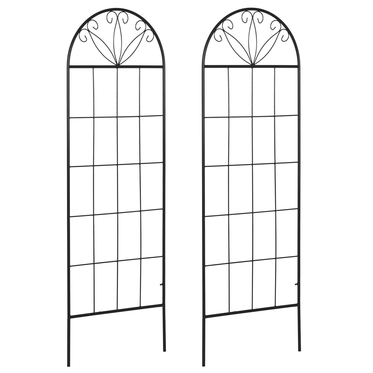 2 Pack Metal Garden Trellis Panels, 20" x 60", Black — product view 1