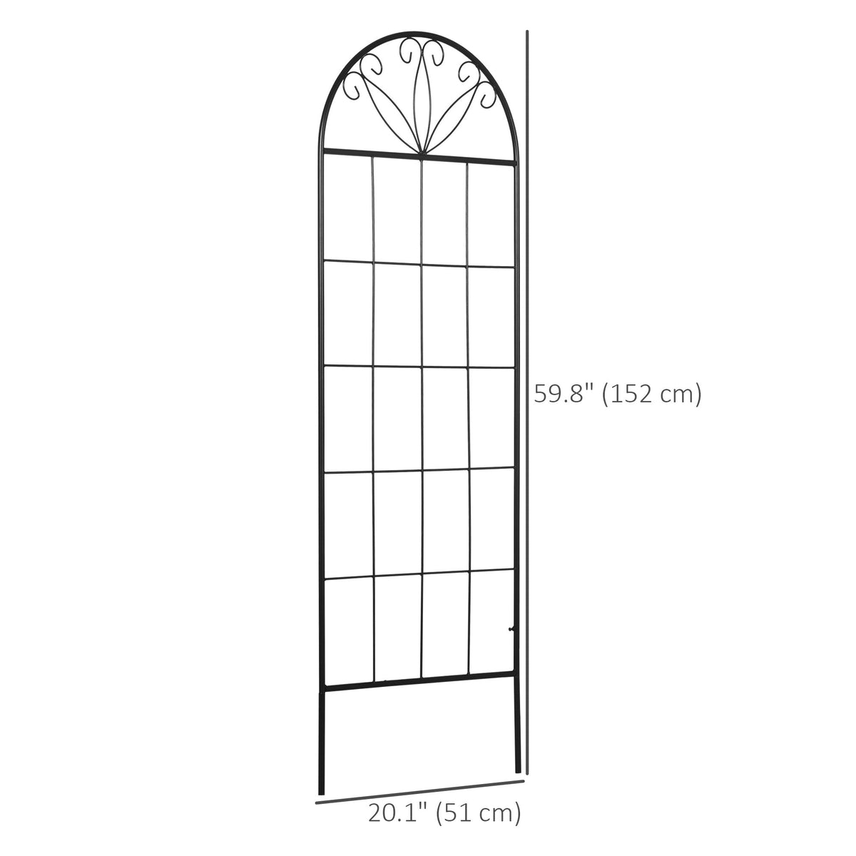 2 Pack Metal Garden Trellis Panels, 20" x 60", Black — product view 5