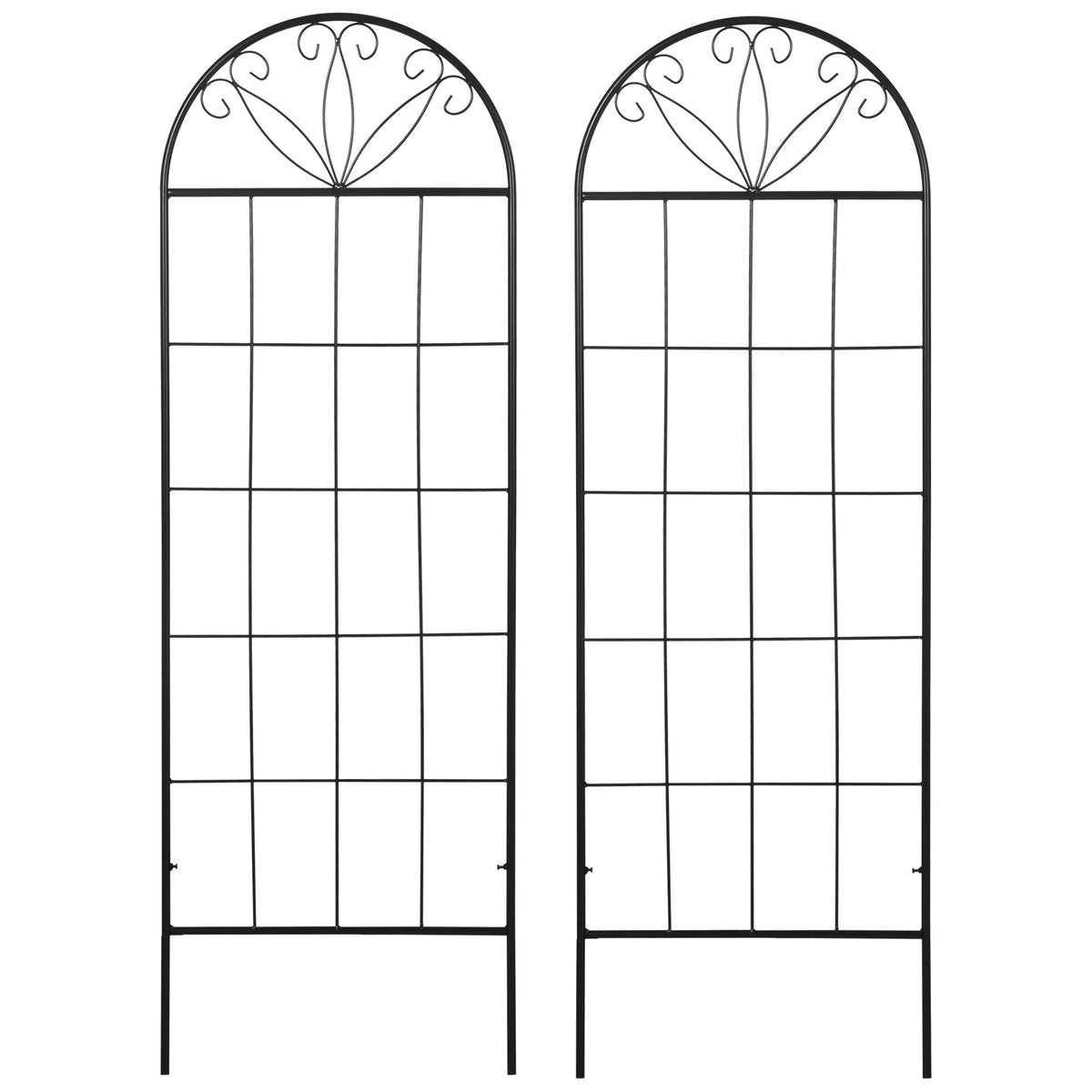 2 Pack Metal Garden Trellis Panels, 20" x 60", Black — product view 2