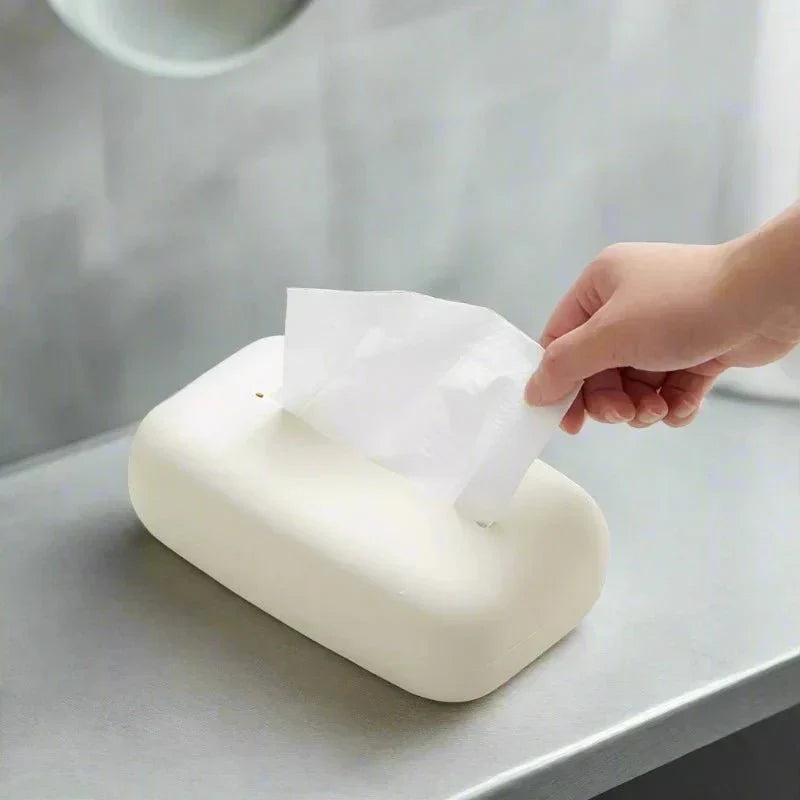 LoungeYard | Light beige soft tissue box cover — product view 1