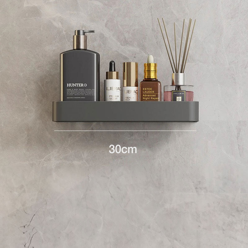 LoungeYard | Modern Grey Bathroom Shelf – Stylish Wall-Mounted Storage with Optional Towel Rail — product view 5
