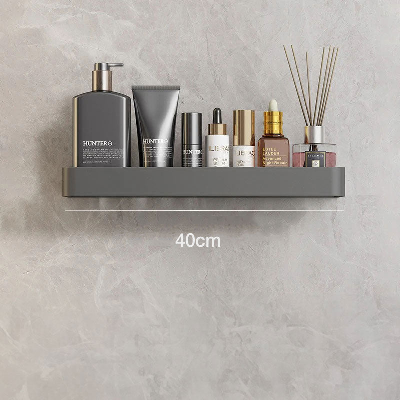 LoungeYard | Modern Grey Bathroom Shelf – Stylish Wall-Mounted Storage with Optional Towel Rail — product view 6
