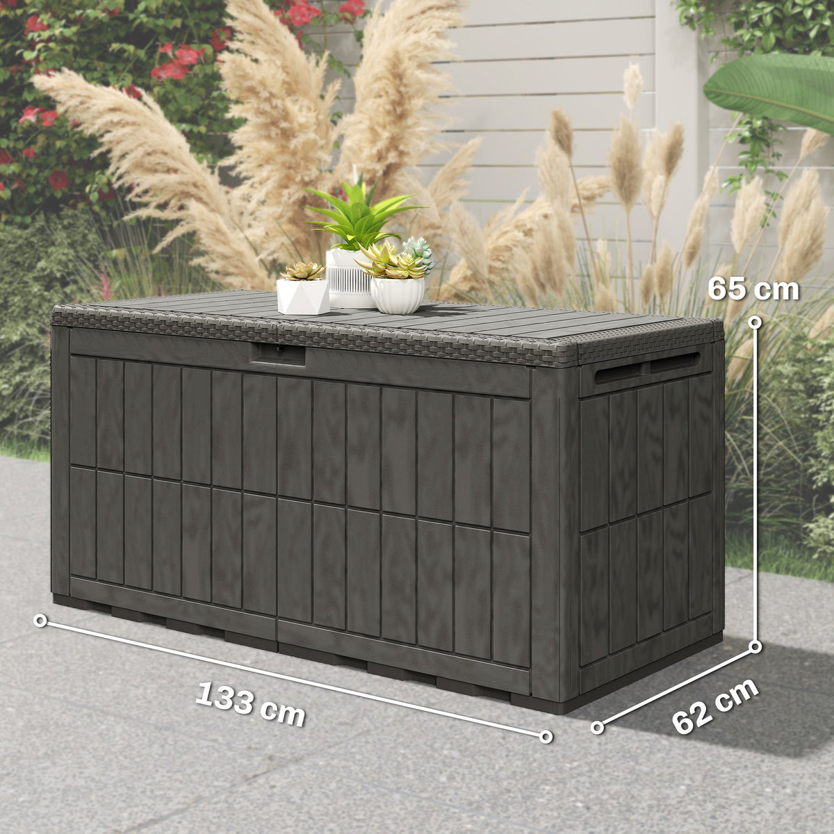 440L Garden Storage Box with Lockable Lid and Gas Rods — product view 5