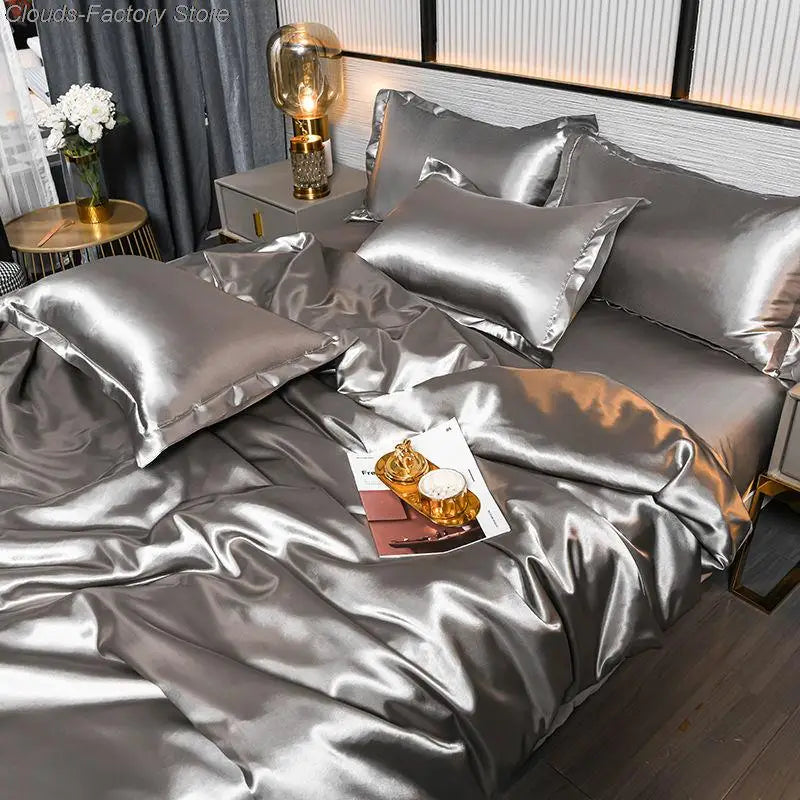 LoungeYard | Luxurious Satin Duvet Cover - SilkSerenity — product view 4