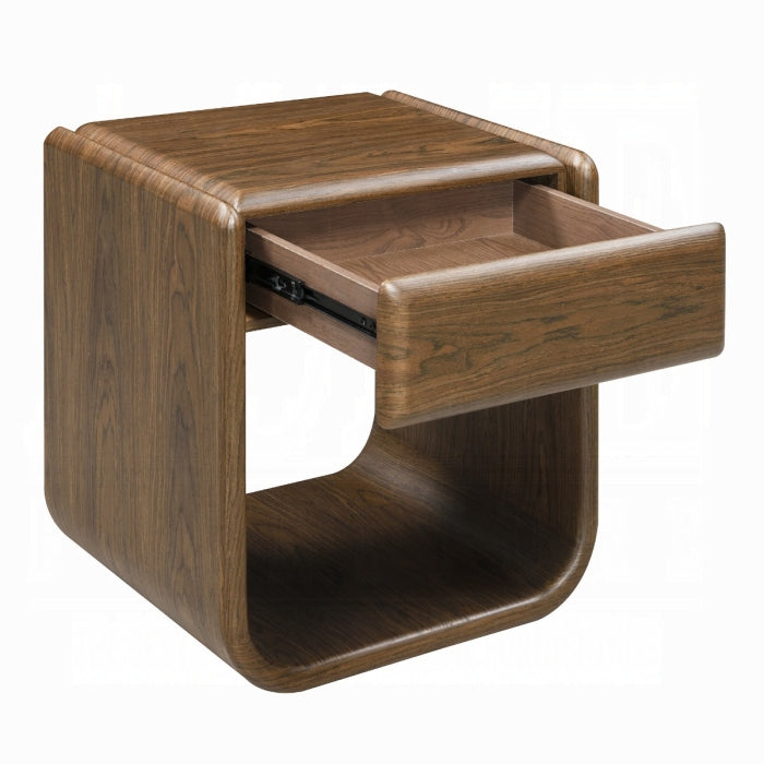 Lanza Dark Walnut Mid-Century Modern End Table with Drawer – LV05334 — product view 2