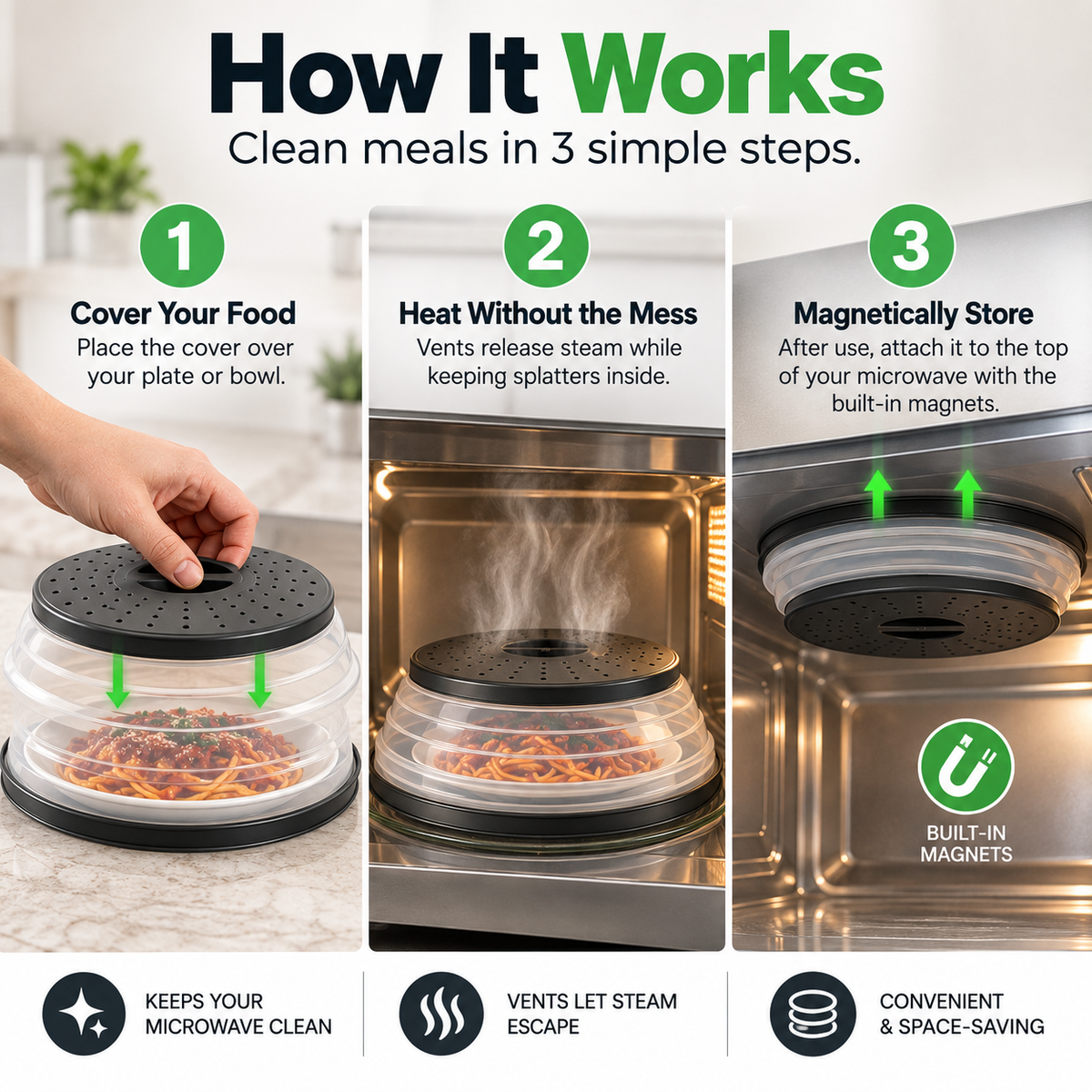 LoungeYard | Magnetic Microwave Splatter Cover — product view 4