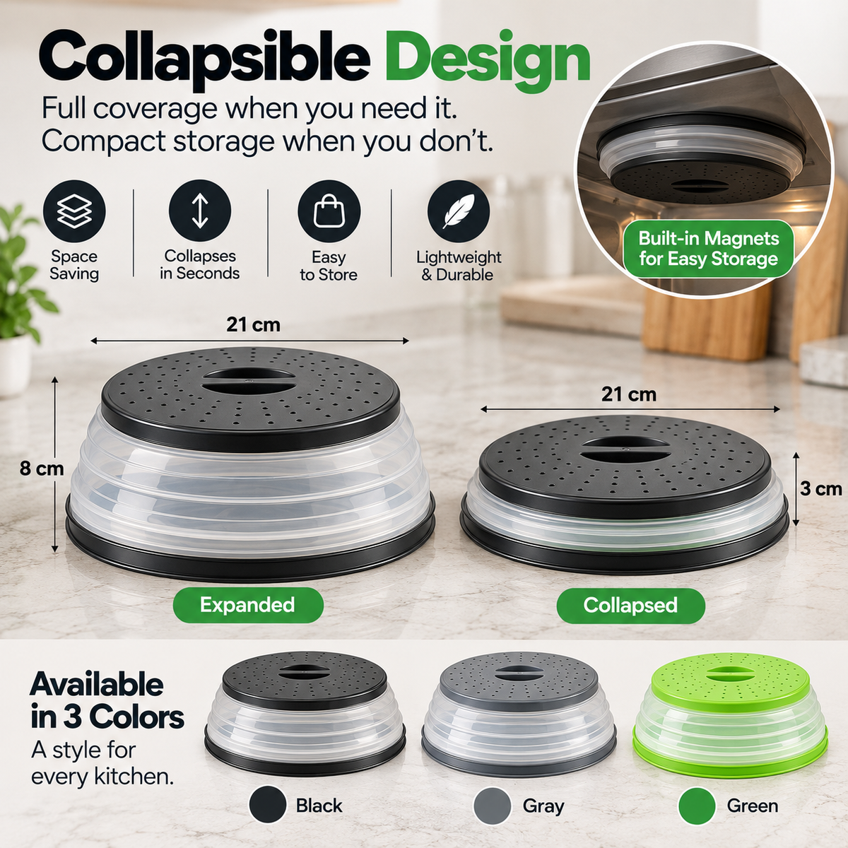 LoungeYard | Magnetic Microwave Splatter Cover — product view 6