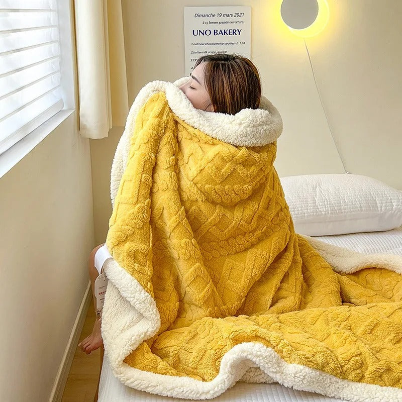 LoungeYard | Thick Winter Lambswool Blanket - WarmWool — product view 3