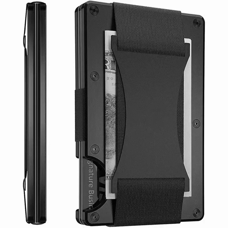 LoungeYard | Titanium Matte Cobalt Card Holder – Slim & Stylish RFID Wallet for Men & Women — product view 4