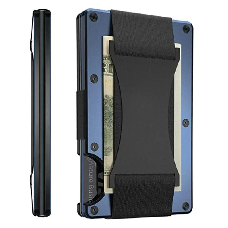 LoungeYard | Titanium Matte Cobalt Card Holder – Slim & Stylish RFID Wallet for Men & Women — product view 6