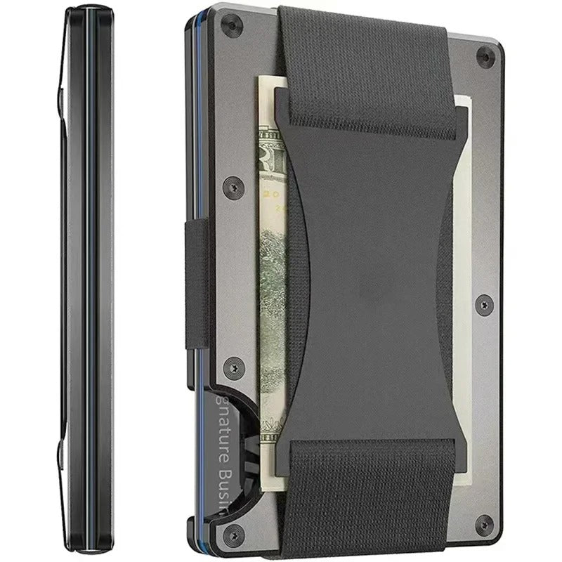 LoungeYard | Titanium Matte Cobalt Card Holder – Slim & Stylish RFID Wallet for Men & Women — product view 7
