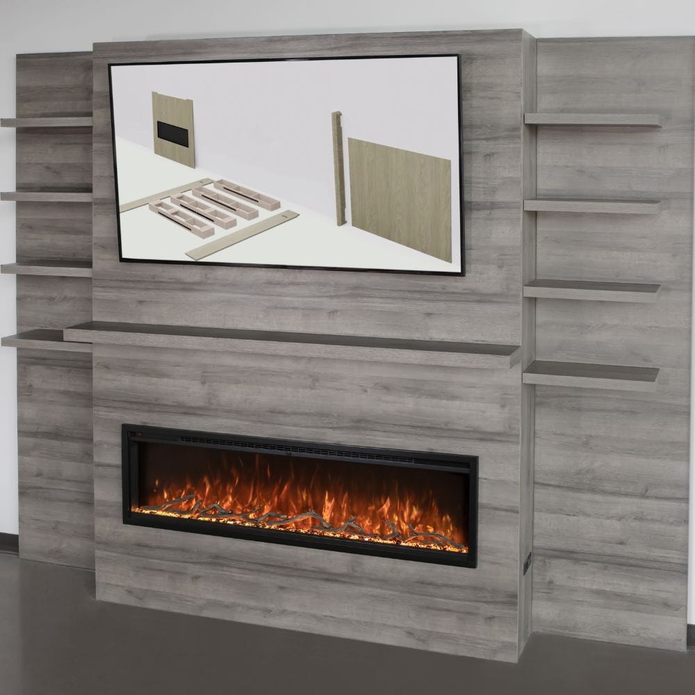 Modern Flames Allwood Fireplace Wall System for Spectrum Slimline 60" Electric Fireplace — product view 4