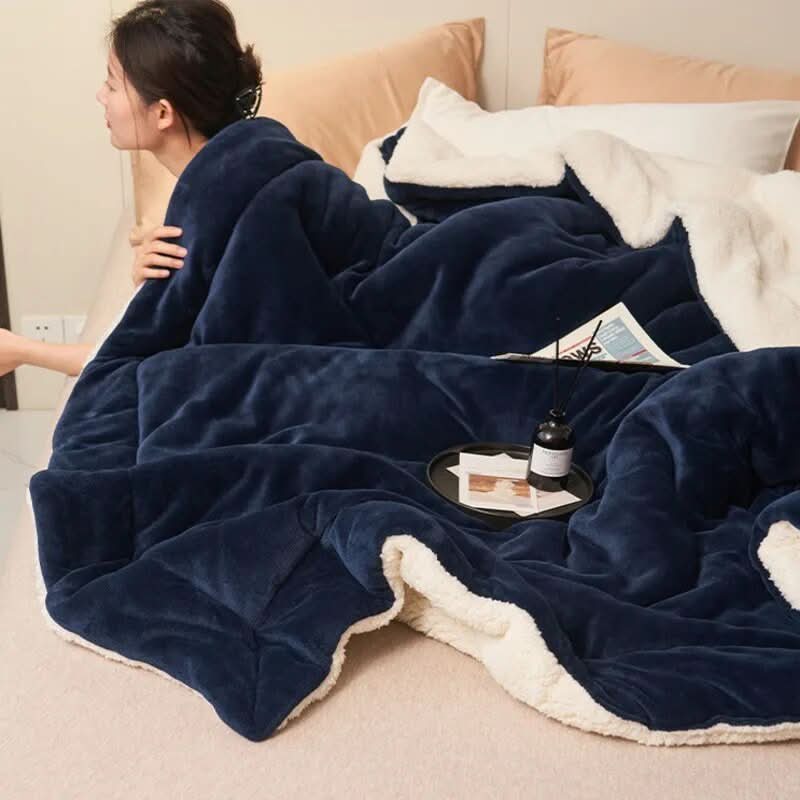LoungeYard | Reversible Sherpa Fleece Blanket for Bed and Sofa — product view 2