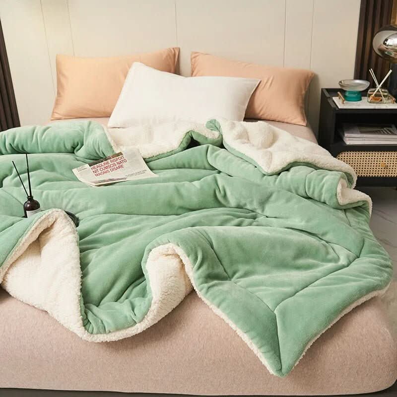 LoungeYard | Reversible Sherpa Fleece Blanket for Bed and Sofa — product view 6