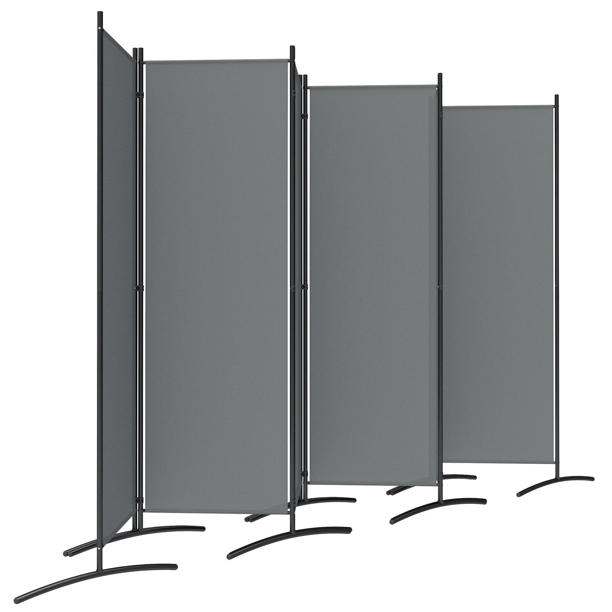 6 Panel Folding Room Divider Privacy Screen, 332 x 172 cm, Dark Grey — product view 2