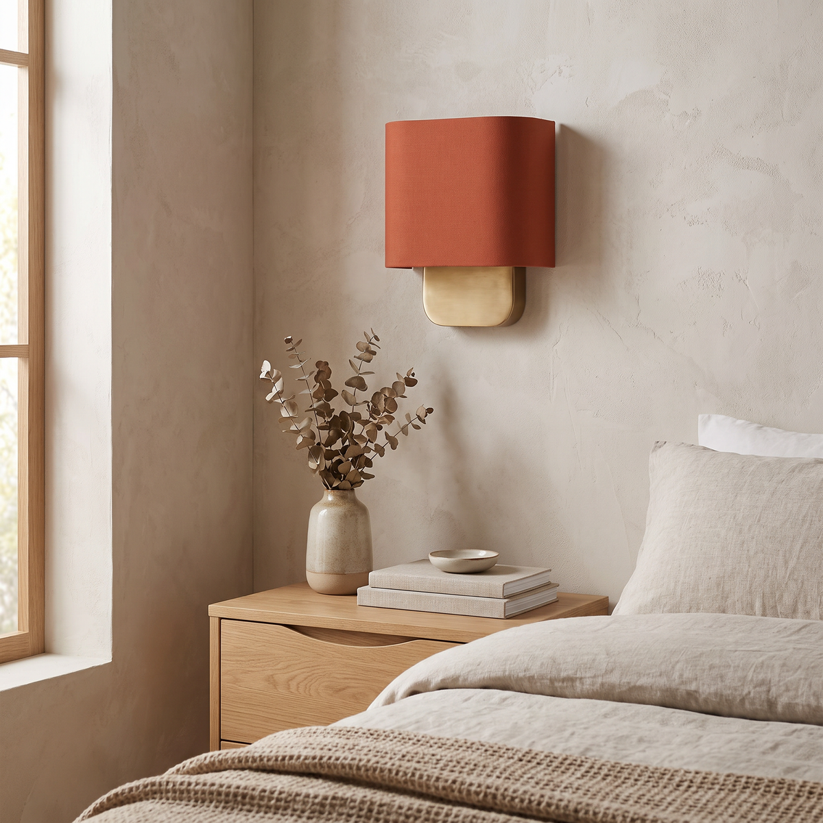 Nolvara Fabric Shade Wall Sconce, Push-Button Switch — product view 2