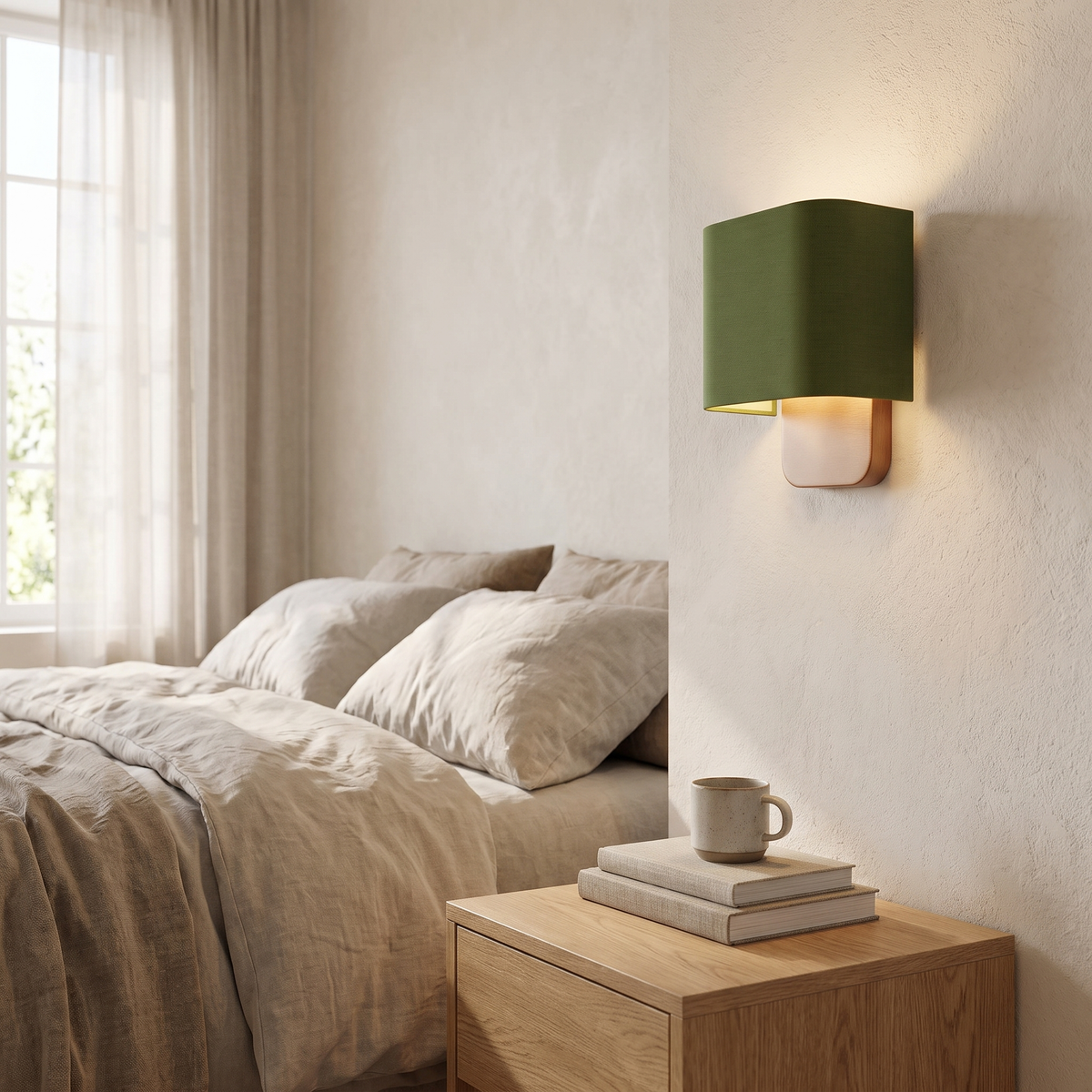 Nolvara Fabric Shade Wall Sconce, Push-Button Switch — product view 3