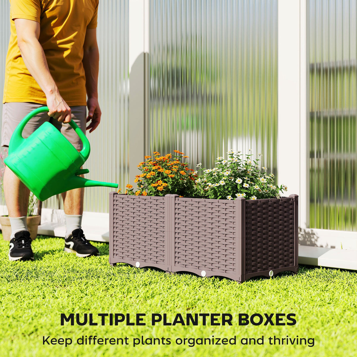 Self Watering Plastic Raised Garden Bed with Legs, 80 x 40 x 37 cm — product view 6