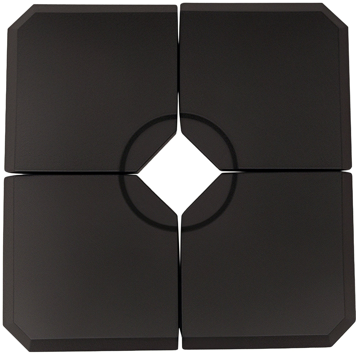 Set of 4 Parasol Base Stand Weights for Cantilever Parasols, Water and Sand Filled, Up to 120kg, Black — product view 1