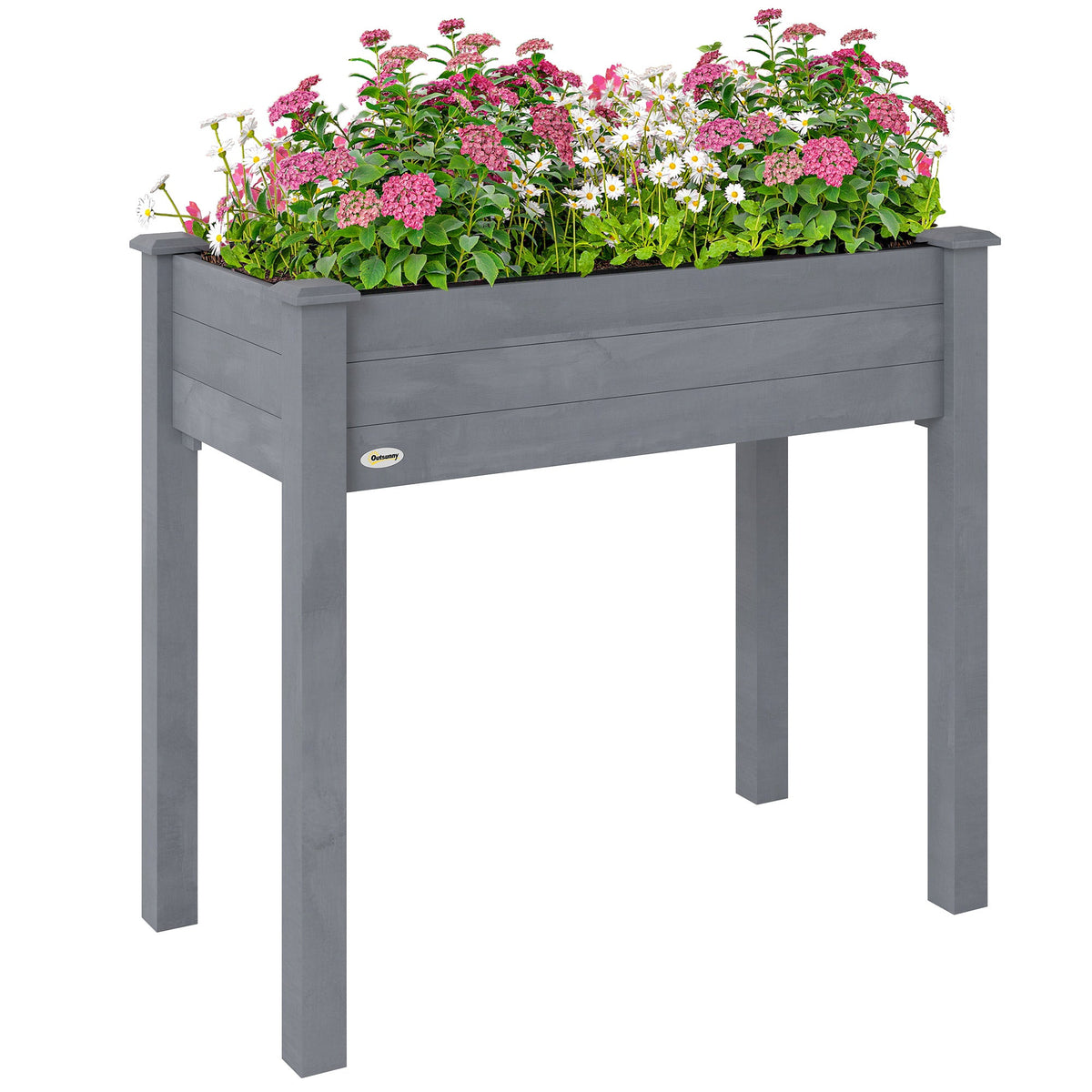Wooden Elevated Planter Box with Liner for Garden Use — product view 1