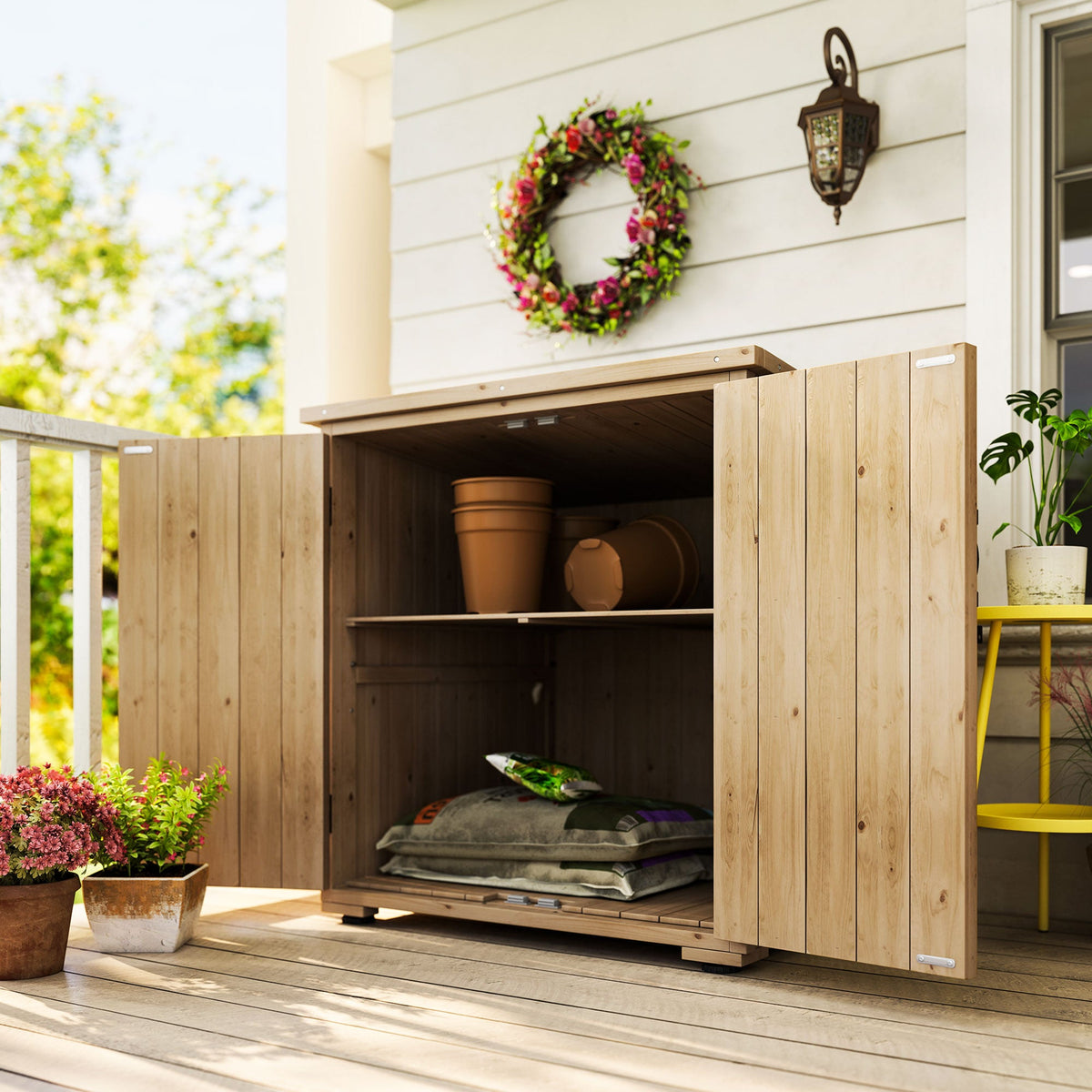 Wood Garden Shed with Adjustable Shelf and Double Doors — product view 4