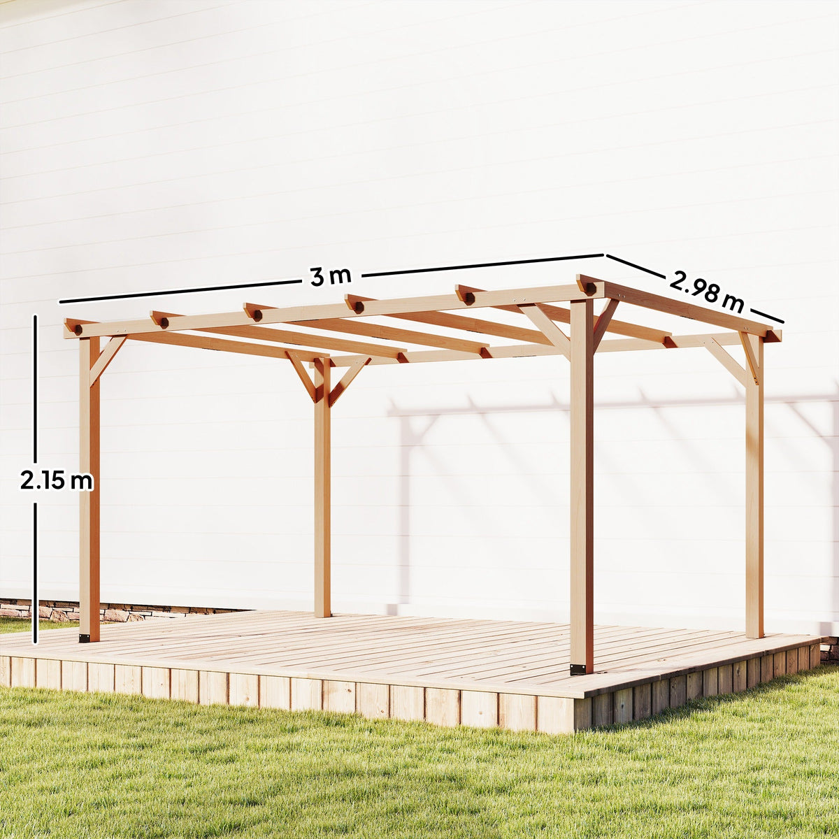 PerArbor 4 x 3 m Wooden Pergola Kit, Garden Pergola Gazebo Grape Trellis with Triangle Supports — product view 5