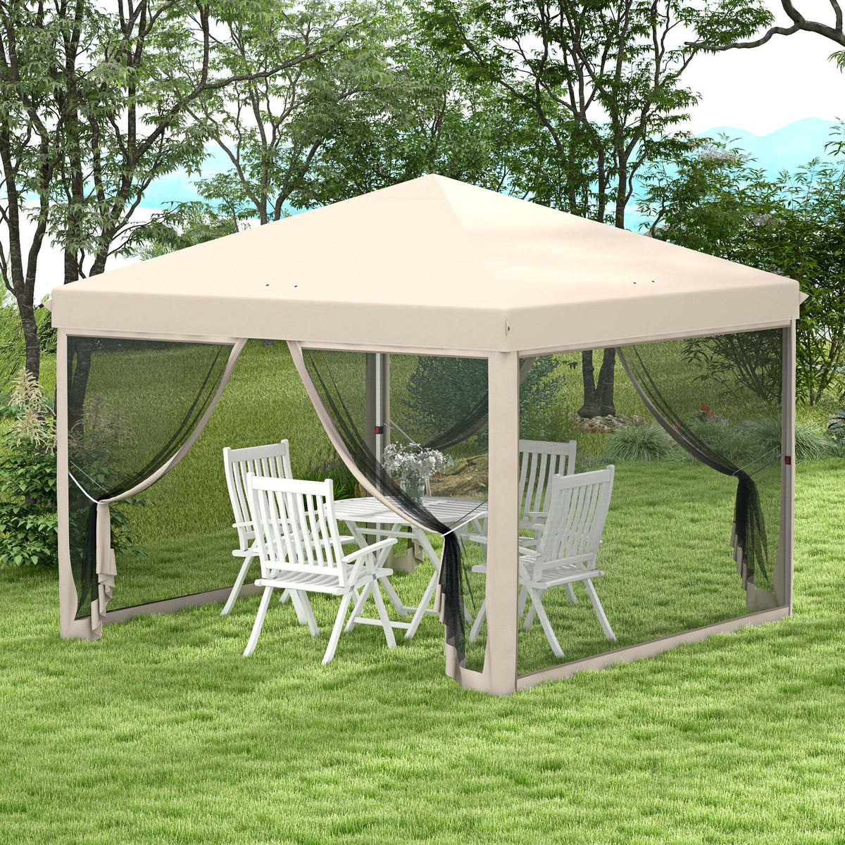 10' x 10' Pop Up Canopy Tent with Netting and Carry Bag — product view 3