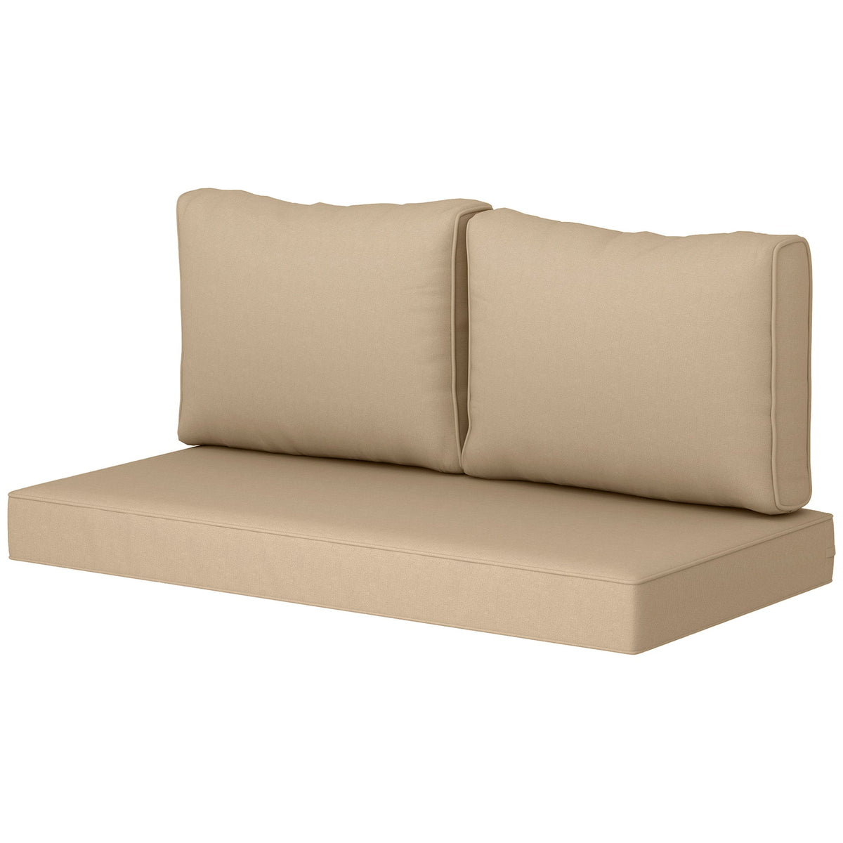 2 Seater Outdoor Seat Cushions with Backrest, Beige — product view 2