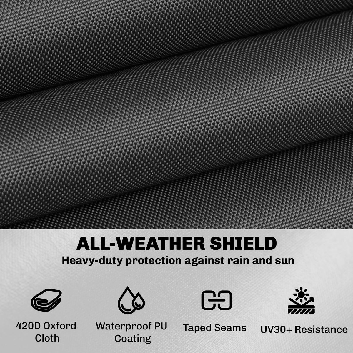 125 x 125 x 74 cm Garden Furniture Cover with Air Vent, Black — product view 6