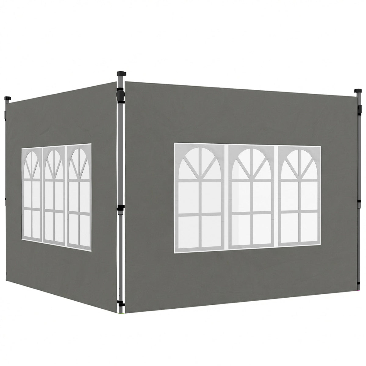 2 Pack Gazebo Side Panels with Window for 3 x 3 m Pop Up Gazebo, Dark Grey — product view 1