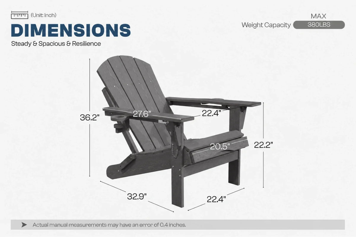 HDPE Reclining Adirondack Chair with Footrest — product view 4