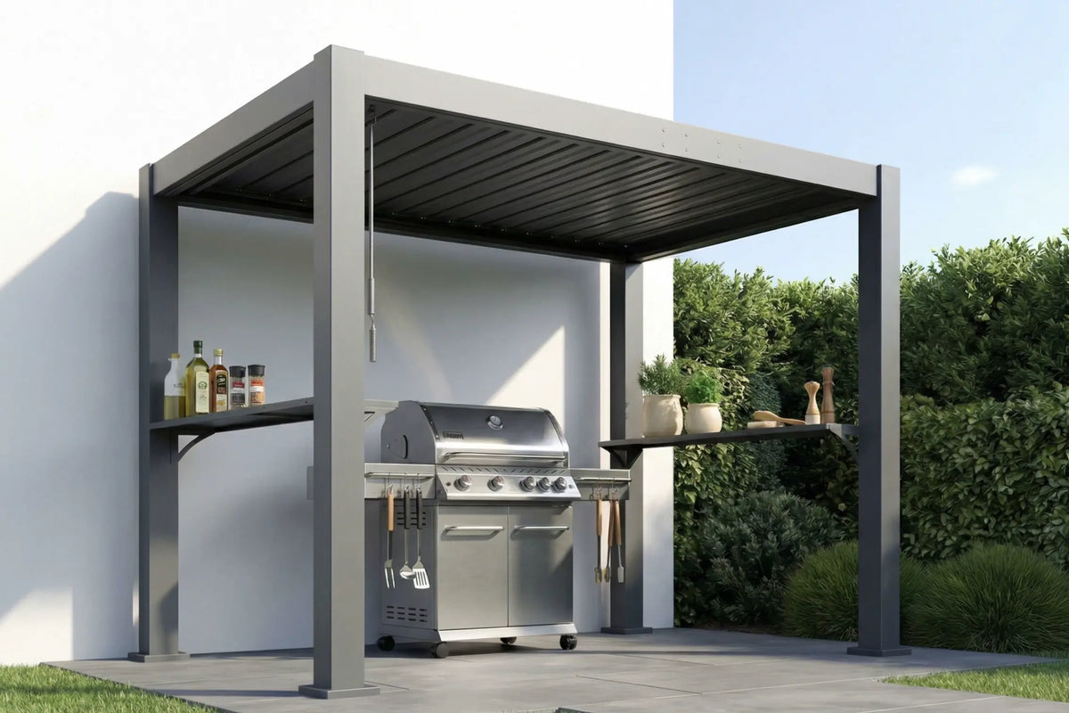 LUXOR™ Grill Louvered Pergola — product view 3