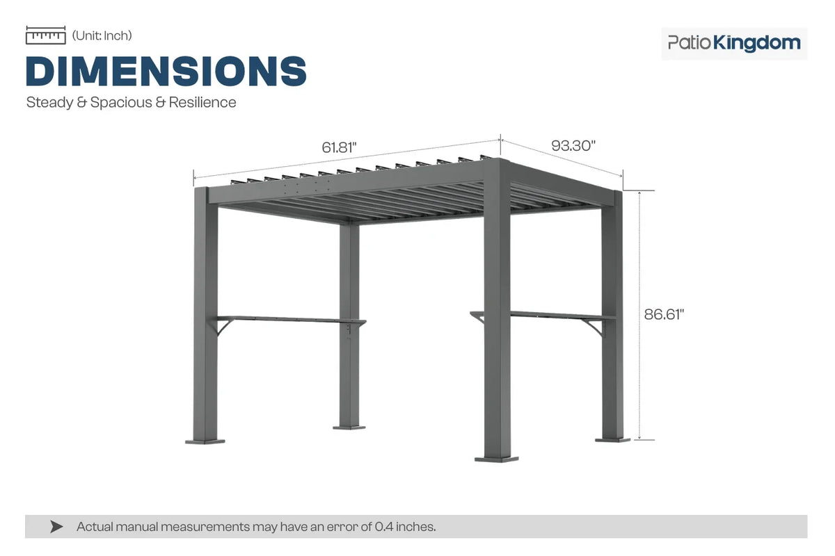 LUXOR™ Grill Louvered Pergola — product view 4