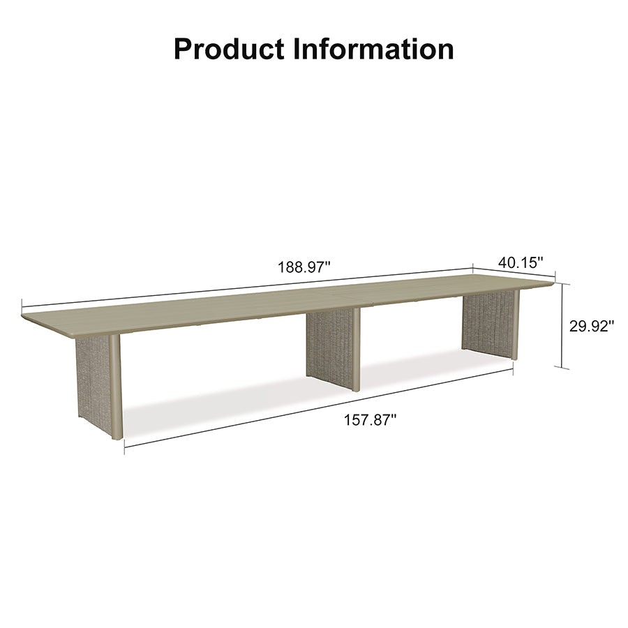 PURPLE LEAF Sanori Patio Dining Table Aluminum Modern Large Weather-Resistant Table for Garden Deck — product view 2
