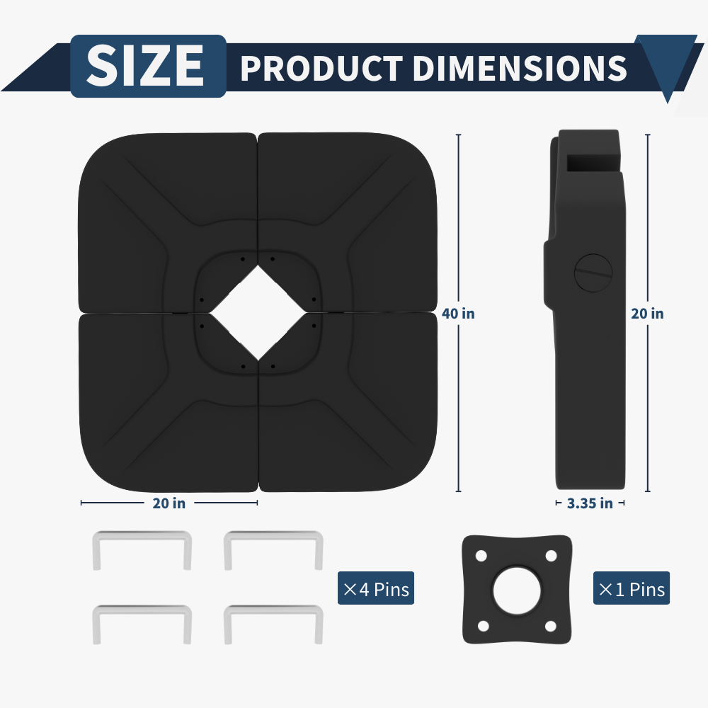 4-Piece Water or Sand Patio umbrella base — product view 6
