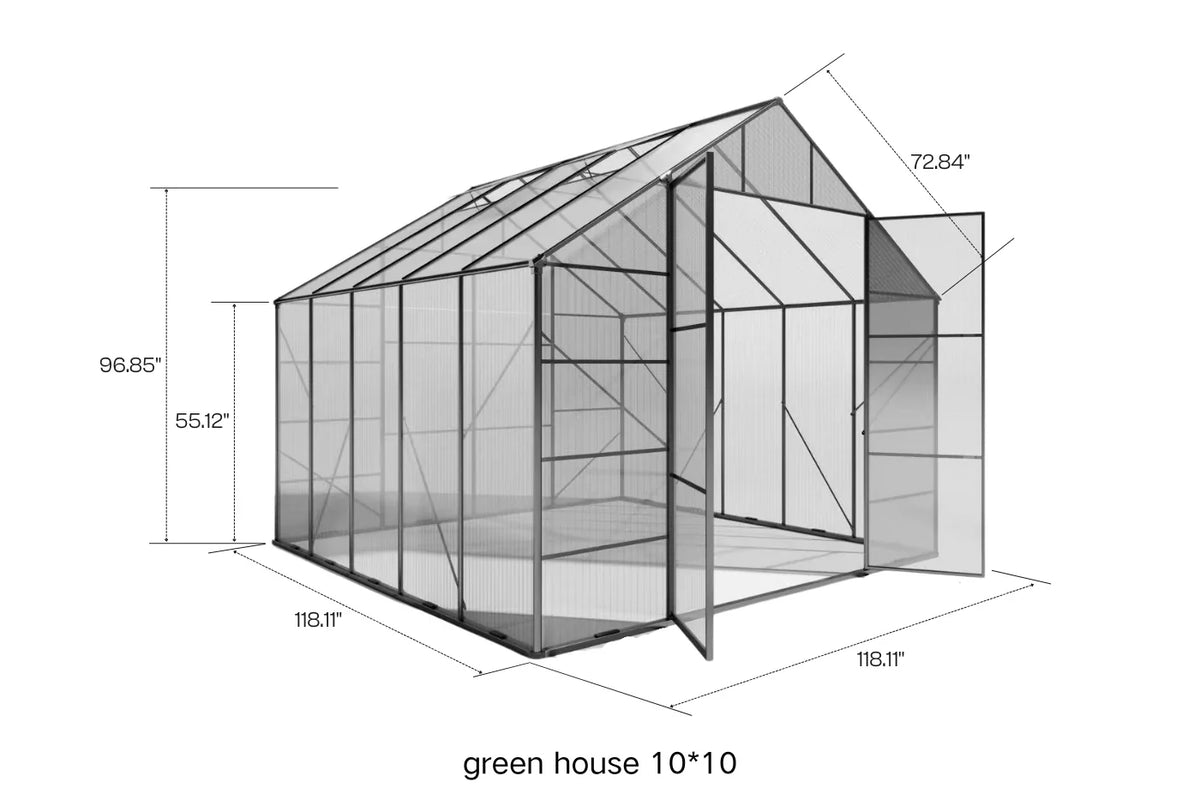 Polycarbonate Greenhouse with Aluminum Frame — product view 4