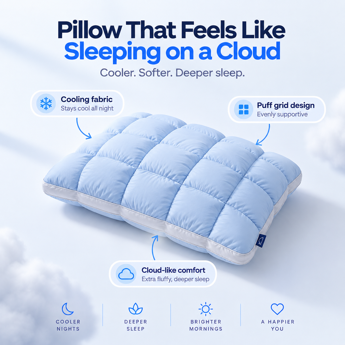 LoungeYard | CloudCool Pillow – Cooling & Extra Fluffy — product view 1