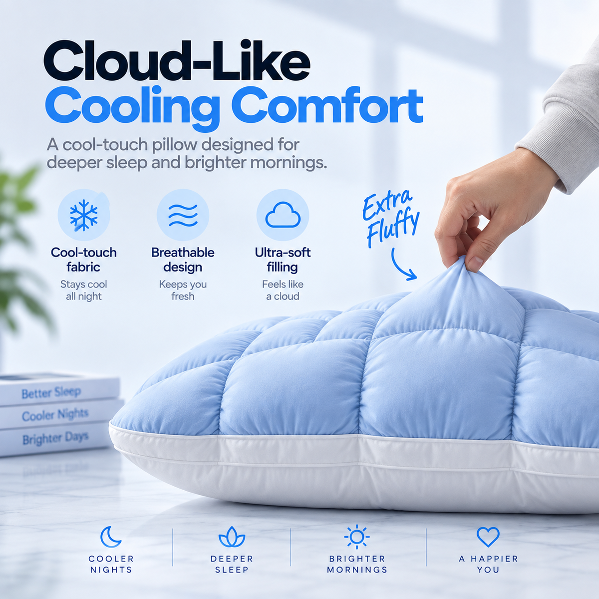 LoungeYard | CloudCool Pillow – Cooling & Extra Fluffy — product view 4