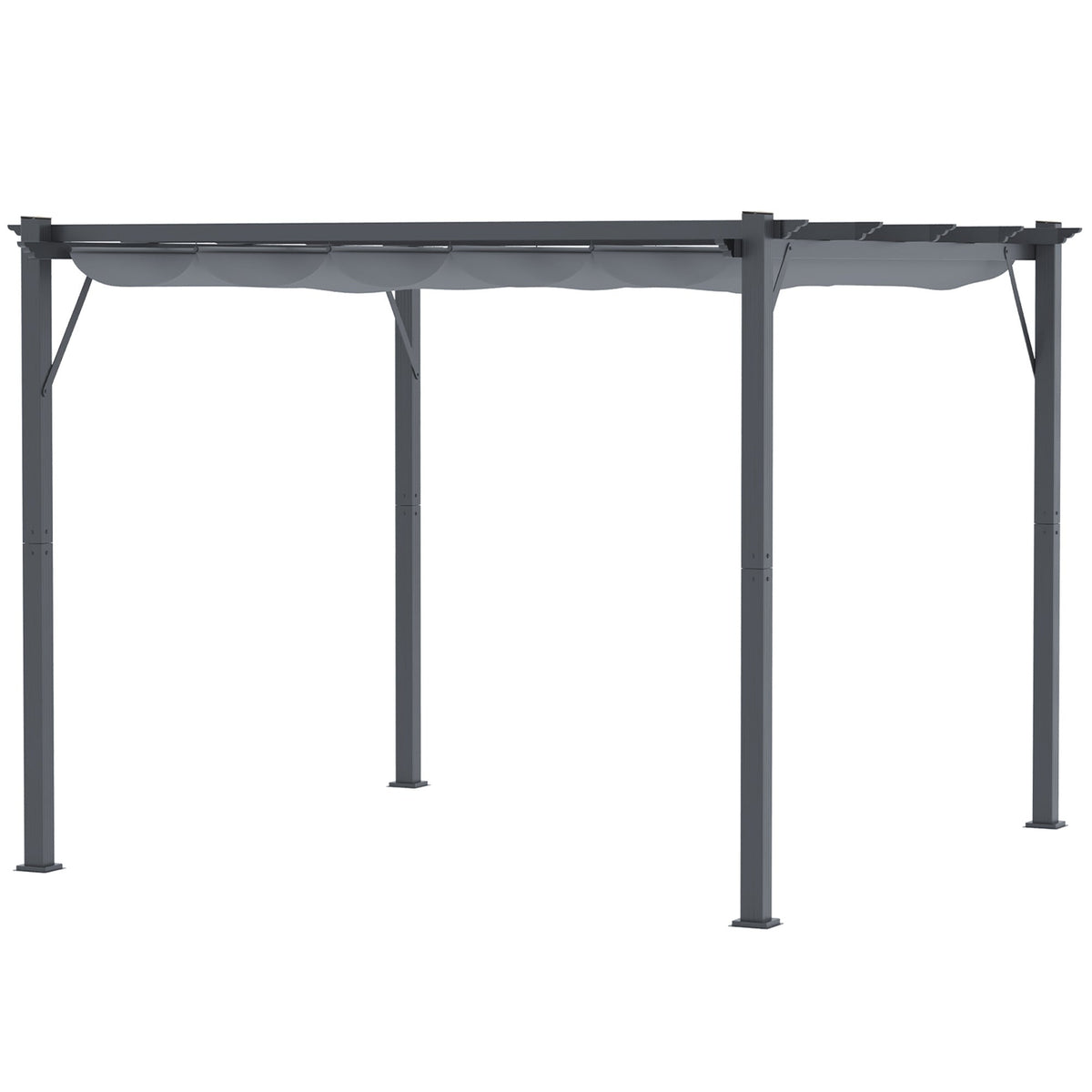 3 x 3m Pergola with Retractable Roof & Aluminium Frame, Dark Grey — product view 2