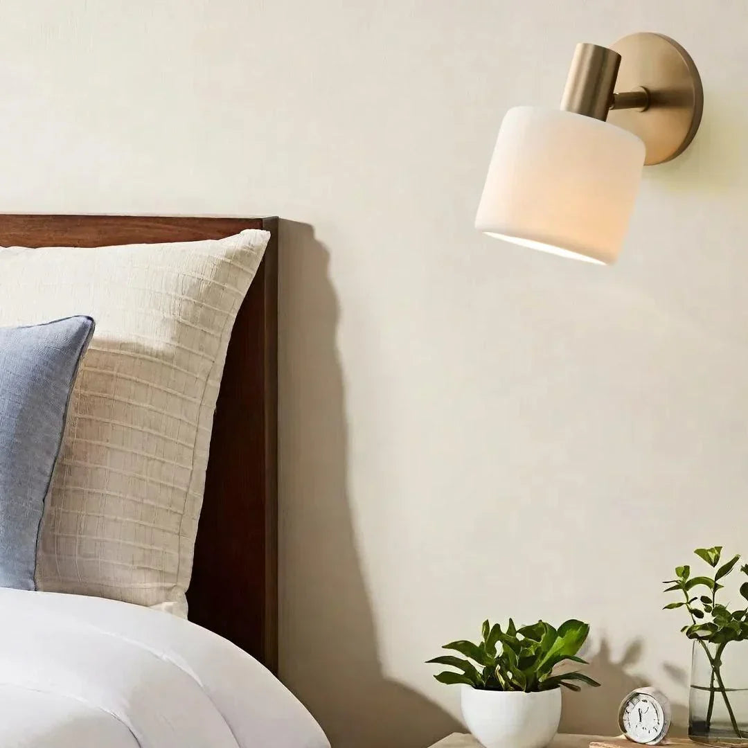 Modern Porcelain LED Wall Sconce Minimalist Bathroom Bedroom Hallway — Style A Style B — product view 4