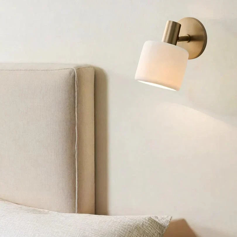 Modern Porcelain LED Wall Sconce Minimalist Bathroom Bedroom Hallway — Style A Style B — product view 7