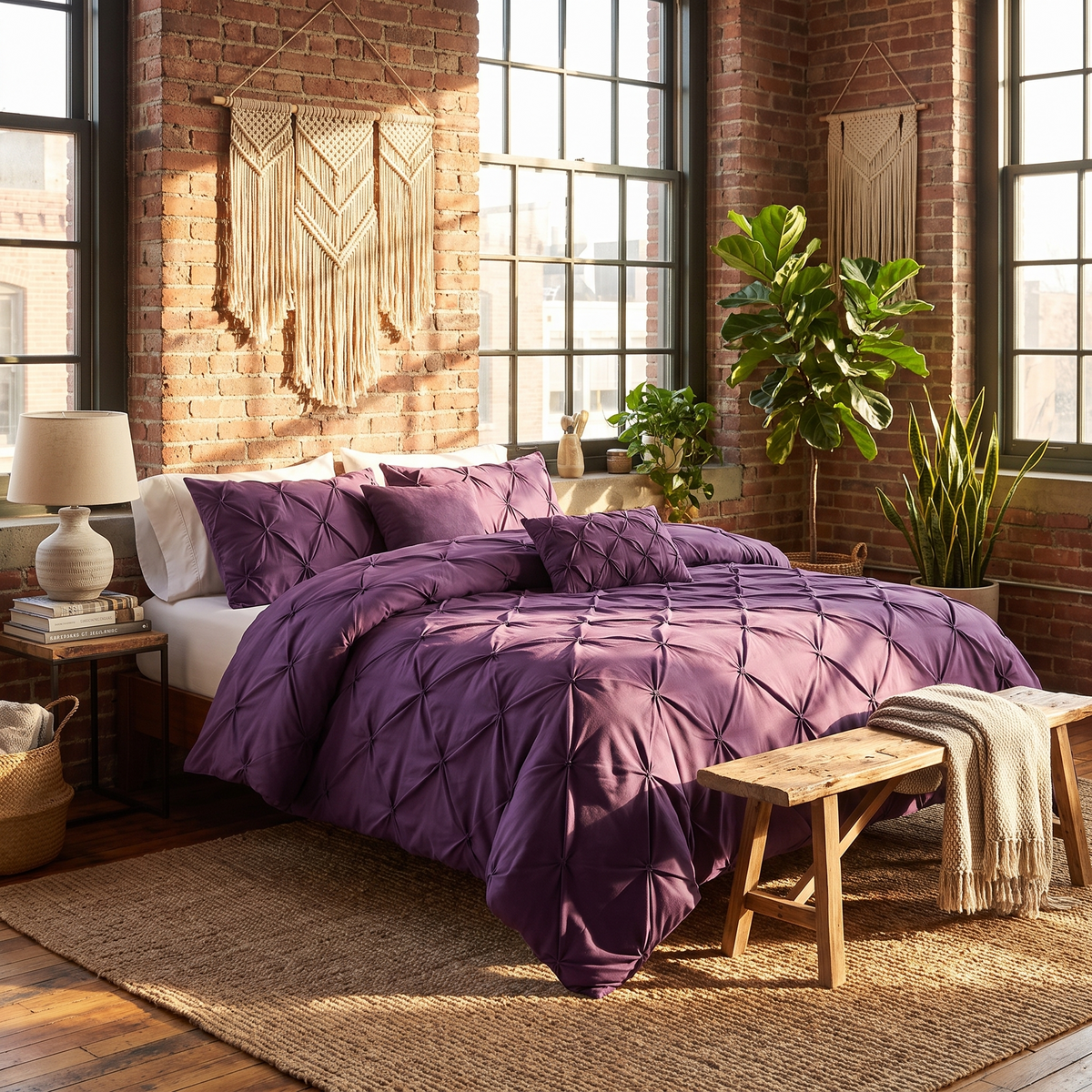 Pinch Pleat Duvet Cover Set, 3-Piece Microfibre — product view 4