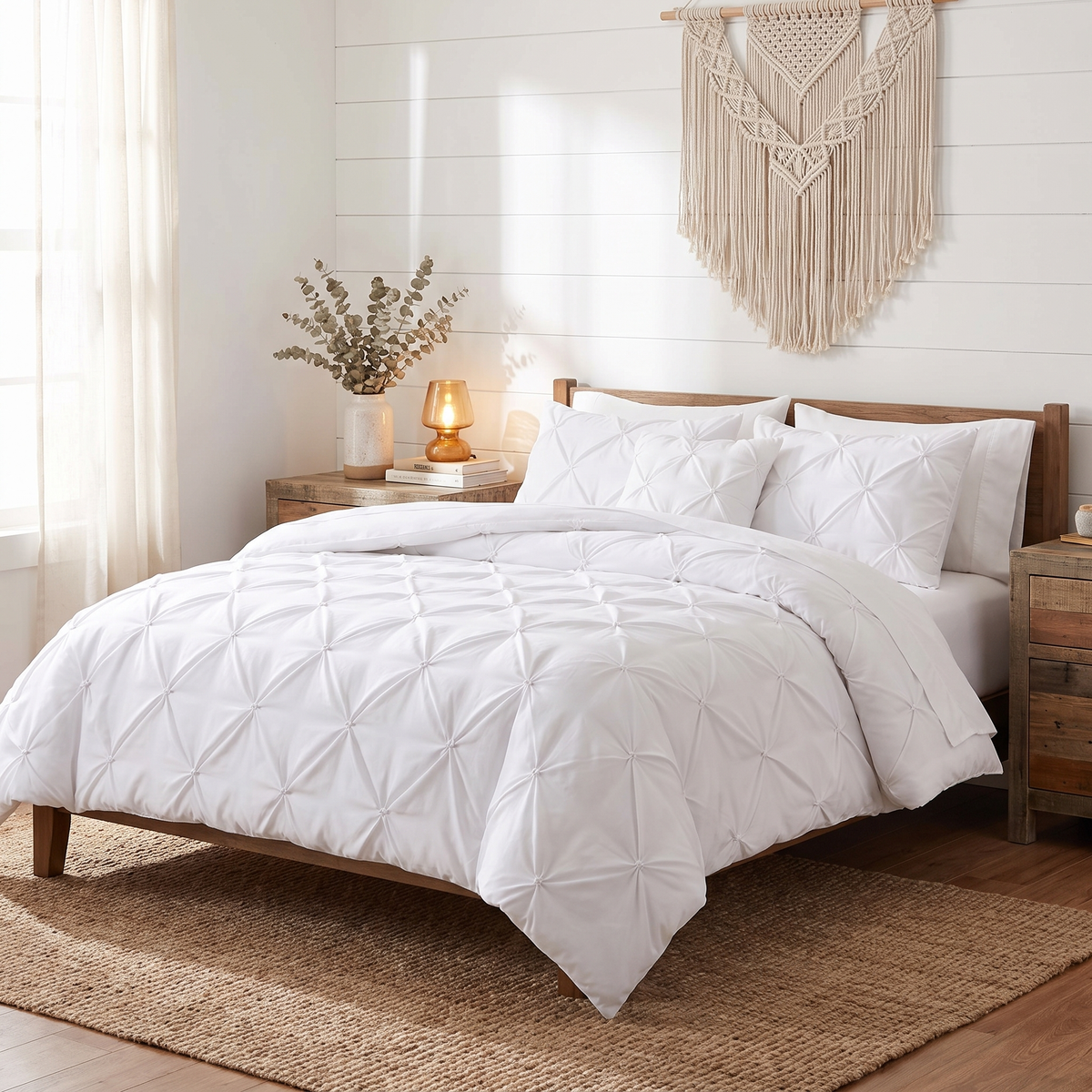 Pinch Pleat Duvet Cover Set, 3-Piece Microfibre — product view 3