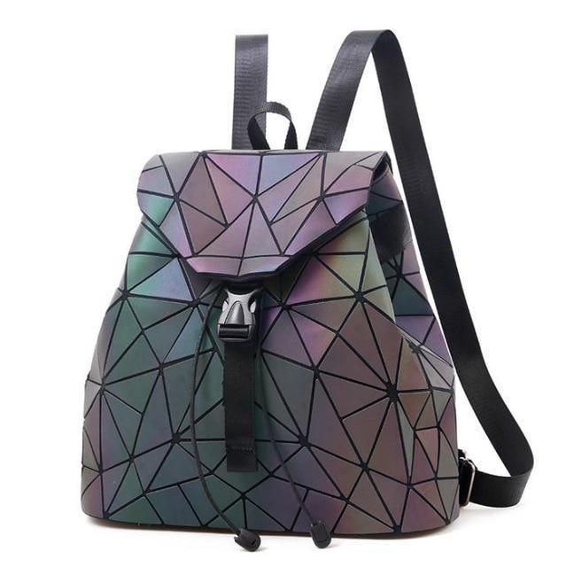 LoungeYard | Geometric Backpack Holographic Reflective Bag — product view 1