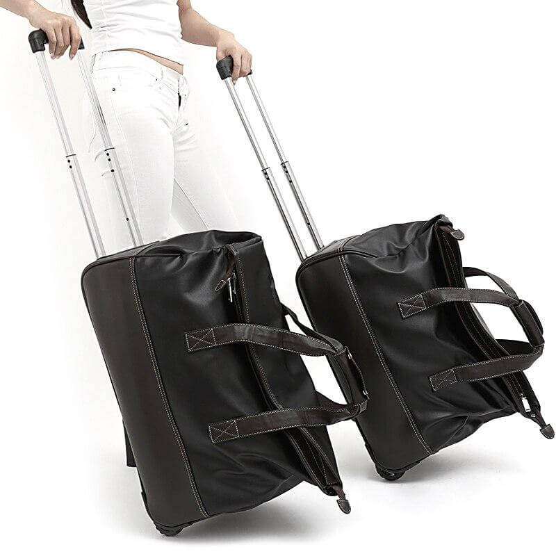 LoungeYard | Rolling Leather Luggage Waterproof Suitcase — product view 3