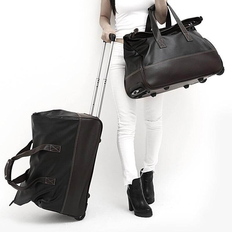 LoungeYard | Rolling Leather Luggage Waterproof Suitcase — product view 6