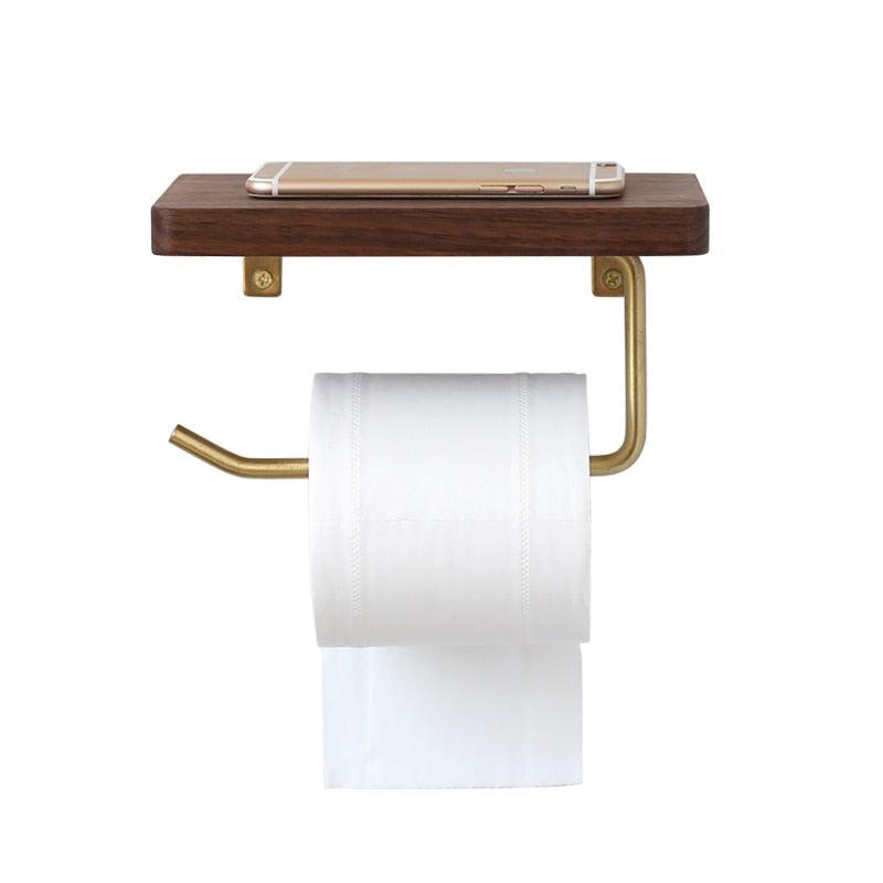 WoodNest - Stylish Wooden Toilet Roll Holder with Storage LoungeYard — product view 4