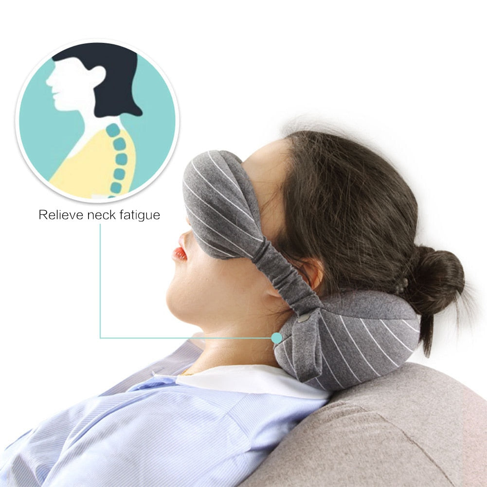 LoungeYard | Hooded Foldable Memory Foam Neck Pillow for Travelers — product view 6